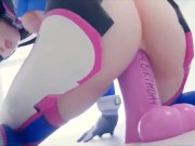 Preview 3 of D.Va Riding Her Birth-Day Dildo