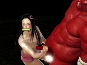 Preview 2 of Nezuko Bukkake - Monsters Impregnate Nezuko - Demon Slayer 3D Hentai - Creampies, Cumshots, DP, BDSM