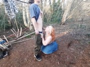 Preview 3 of Cute Redhead Girlfriend Fucked Outdoors