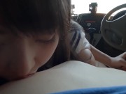 Preview 4 of Cute Japanese Idol②Rich in-car sex in the parking lot . Pleasant large amount of Creampie.