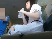 Preview 5 of Cute Japanese Idol②Rich in-car sex in the parking lot . Pleasant large amount of Creampie.
