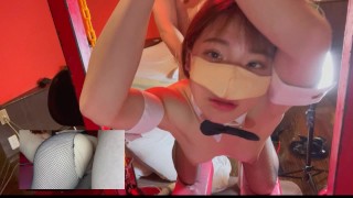 Vertical Video] Lewd college girl comes repeatedly by belly-button slapping and choking / Japanese