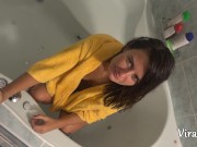 Preview 2 of Sexy girl suck cock in the bathroom and get cum on face
