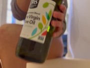 Preview 2 of Olive Oil Foot Massage and Clit Play in Bathtub