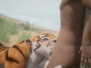 Preview 3 of Wild Life / Tiger Furry Girl catch its prey