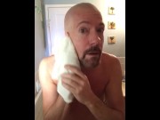 Preview 4 of Johnny Hanes shaves his head bald and fucks his hole with a dildo.