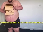 Preview 1 of Obese feedee bulking workout gone wrong! FATTER!