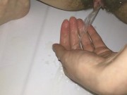 Preview 6 of Pissing on my hand / peeing girl / pussy spanking