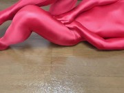 Preview 1 of a Slippery  Zentai Video Perfect Red Zentai