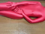 Preview 3 of a Slippery  Zentai Video Perfect Red Zentai