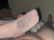 Preview 6 of Pink Stocking Footjob before bed