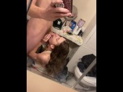Preview 3 of blowjob in the bathroom before shower sex🚿👅