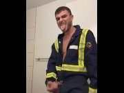 Preview 2 of Jacking dick in work uniform