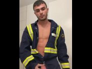 Preview 3 of Jacking dick in work uniform