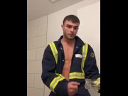 Preview 4 of Jacking dick in work uniform