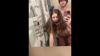 Bathroom Threesome at a House Party