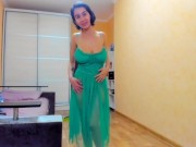 Preview 4 of Hot Myla_Angel in green transparent dress!