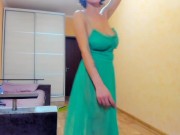 Preview 5 of Hot Myla_Angel in green transparent dress!