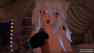 Horny Catgirl pet takes care of your morning wood~ | JOI POV VRChat ERP