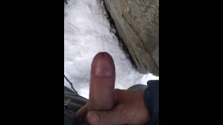 Amateur hot italian boy Outdoor jerk off and huge cumshot hard penis