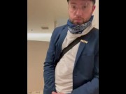 Preview 1 of Risky Public Wank in Store Mens Room w/ HUGE Cum Spray