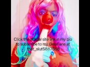 Preview 2 of Sexy CLOWN sucking on a banana and playing with her tits