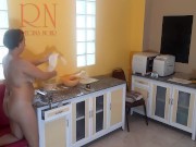 Preview 1 of Naked Cooking. Regina Noir, a nudist housekeeper, Nakedbakers. Nude maid. Naked housewife. cam3