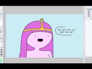 Preview 2 of Drawing Adventure Time Porn - Princess Bubblegum Threesome With Starchy And Banana Guard (Speed-Art)