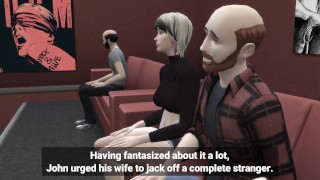 Cuckold's Wife Gets Passed Around by Strangers in His Own House - DDSims
