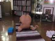 Preview 4 of Flexible pov yoga gf wanking dick after masturbating