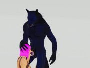 Preview 5 of Blowjob for furry werewolf with finals in mouth | Big Cock Monster | 3D Porn Wild Life