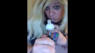 Trans Slut Blows Clouds from B. Bottle Bong