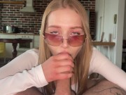 Preview 6 of Pretty whore sucks dirty in her glasses
