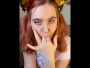 Preview 2 of Ginger fox girl furry teases and shows blowjob skills