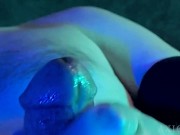 Preview 5 of (ASMR) Rough oiled & wet closeup ball play massage with huge cumshot / male solo breathing moaning