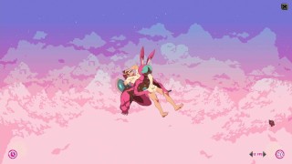 Furry game Cloud Meadow Guy in pink bunny costume | Strapon from the main character