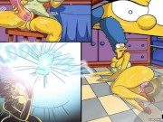 Preview 1 of The Simpsons - Marge Erotic Fantasies - 2 Big Cocks in both holes DP Anal - Cheating Wife