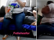 Preview 6 of Asian BBW eating & watching tv on slave human furniture sitting on his dick