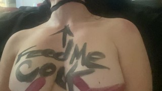 Big Tittie Pawg Milf Be - Cums a Cock Slut Canvas and gets used in every hole