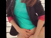 Preview 2 of LADY BOSS  masturbates in a working TOILET ! ! !
