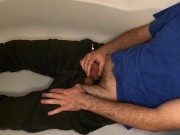 Preview 2 of Struggling to Piss on myself- Then cumming & Peeing a little