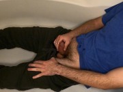 Preview 3 of Struggling to Piss on myself- Then cumming & Peeing a little