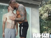 Preview 4 of FunSizeBoys - 6'6" of pure DILF gets his hung raw cock deep in a twink