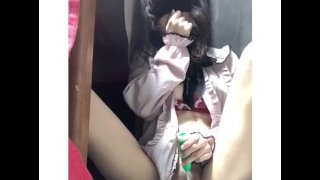 Japanese hentai college girl masturbate with a dild and squirting orgasm / amateur /period/teen