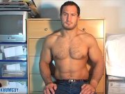 Preview 1 of Famous MMA fighter made a gay porn where a guy wanks his huge dick !