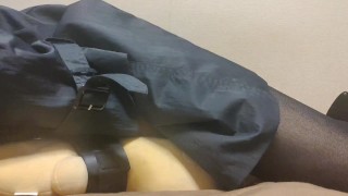 Transvestite Leather Shorts Masturbation Erection Stomping Torture Japanese crush fetish