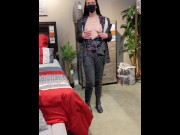 Preview 2 of Risky Wife Flashes Tits and Pussy in a Furniture Store