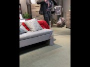 Preview 6 of Risky Wife Flashes Tits and Pussy in a Furniture Store