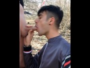 Preview 5 of Taking friend´s cum in mouth and sucking and worshiping his balls with mouth and tongue