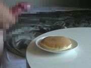 Preview 5 of [Japanese] Handjob masturbation! Bukkake semen on pancakes and eat!
